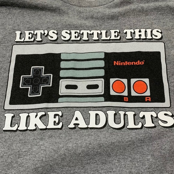 Nintendo T-Shirt Let’s Settle This Like Adults 2X - Picture 3 of 5